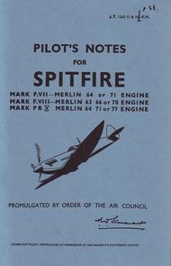 Pilot's Notes Spitfire F7 F8 & PRX